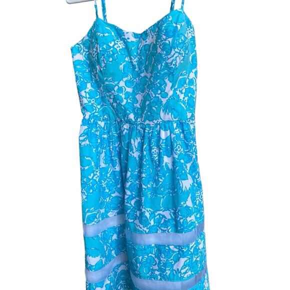 Lilly Pulitzer shorly blue shes a fox Ollie fit & flare summer dress sz4 - Picture 2 of 10